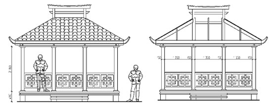 Беседка в японском стиле чертежи